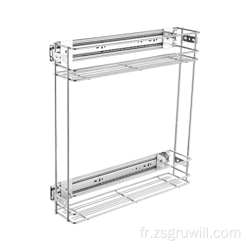 Rack de cuisine Paniers de rangement du tiroir en fil à deux couches